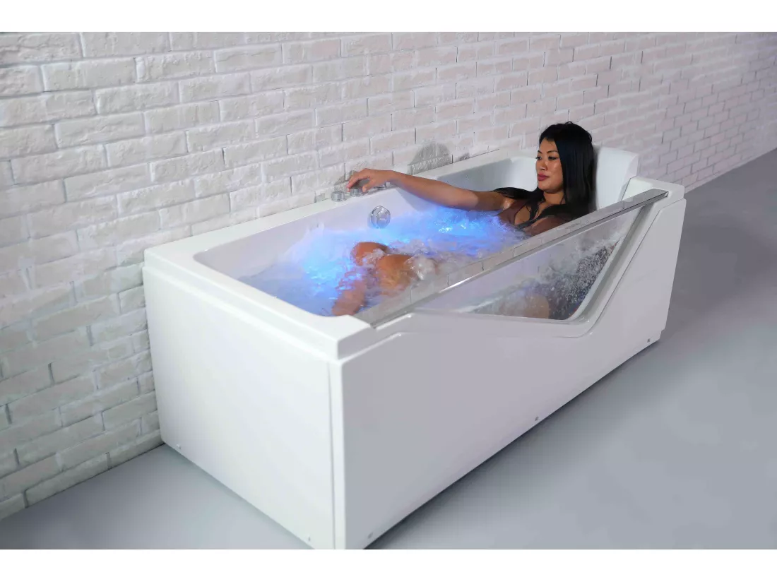 Baignoire balnéo droite INDRA Wave L170xl80xH63cm, by SPALINA