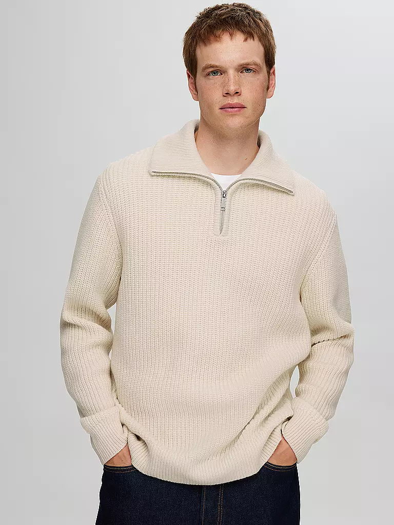 SELECTED Troyer Pullover SLHLAND creme