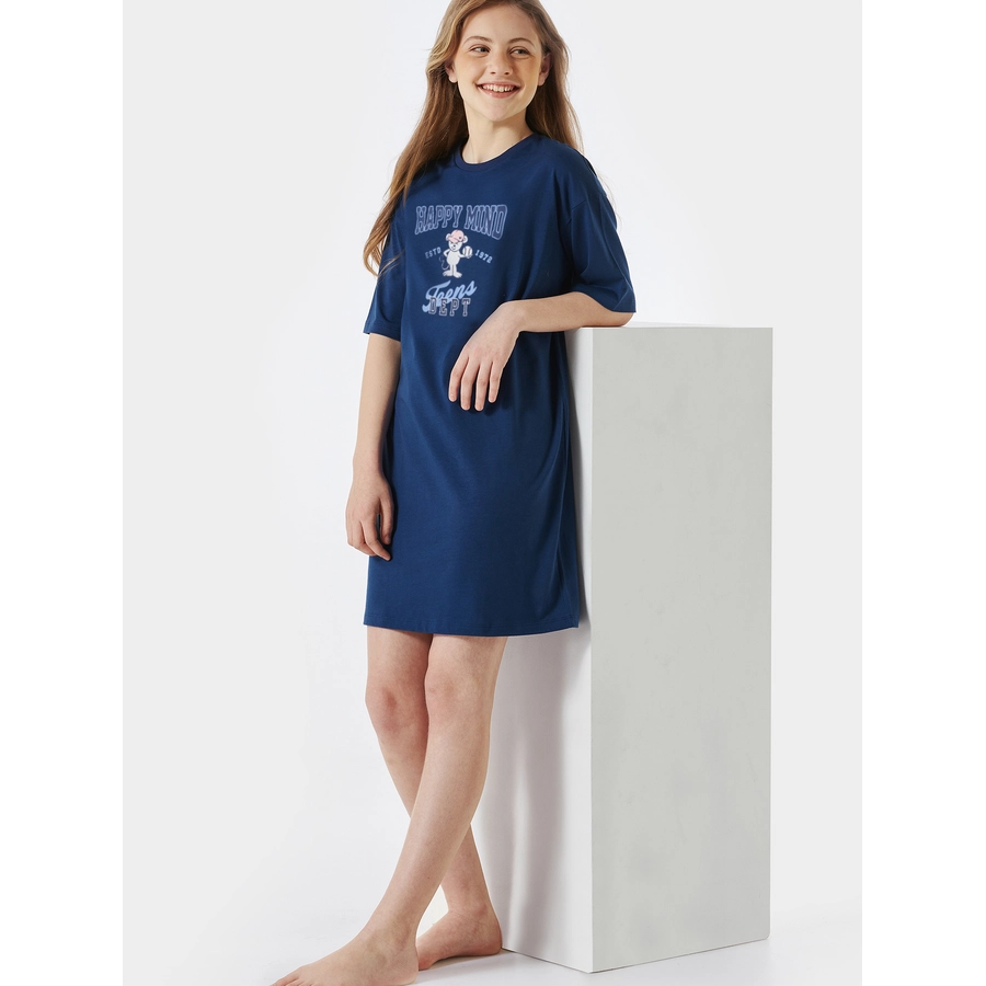 Schiesser Nachthemd Organic Cotton nachtblau
