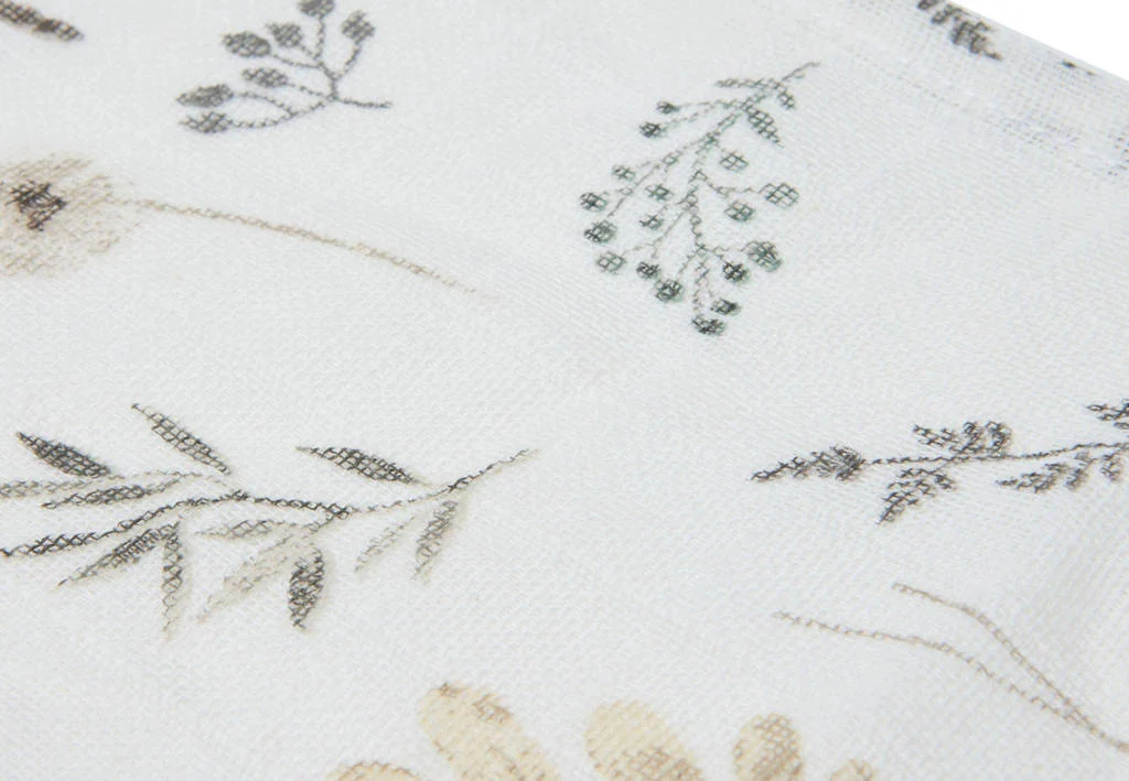 hydrofiel monddoekje Wild Flowers 31x31cm - set van 3 wit/beige/grijs