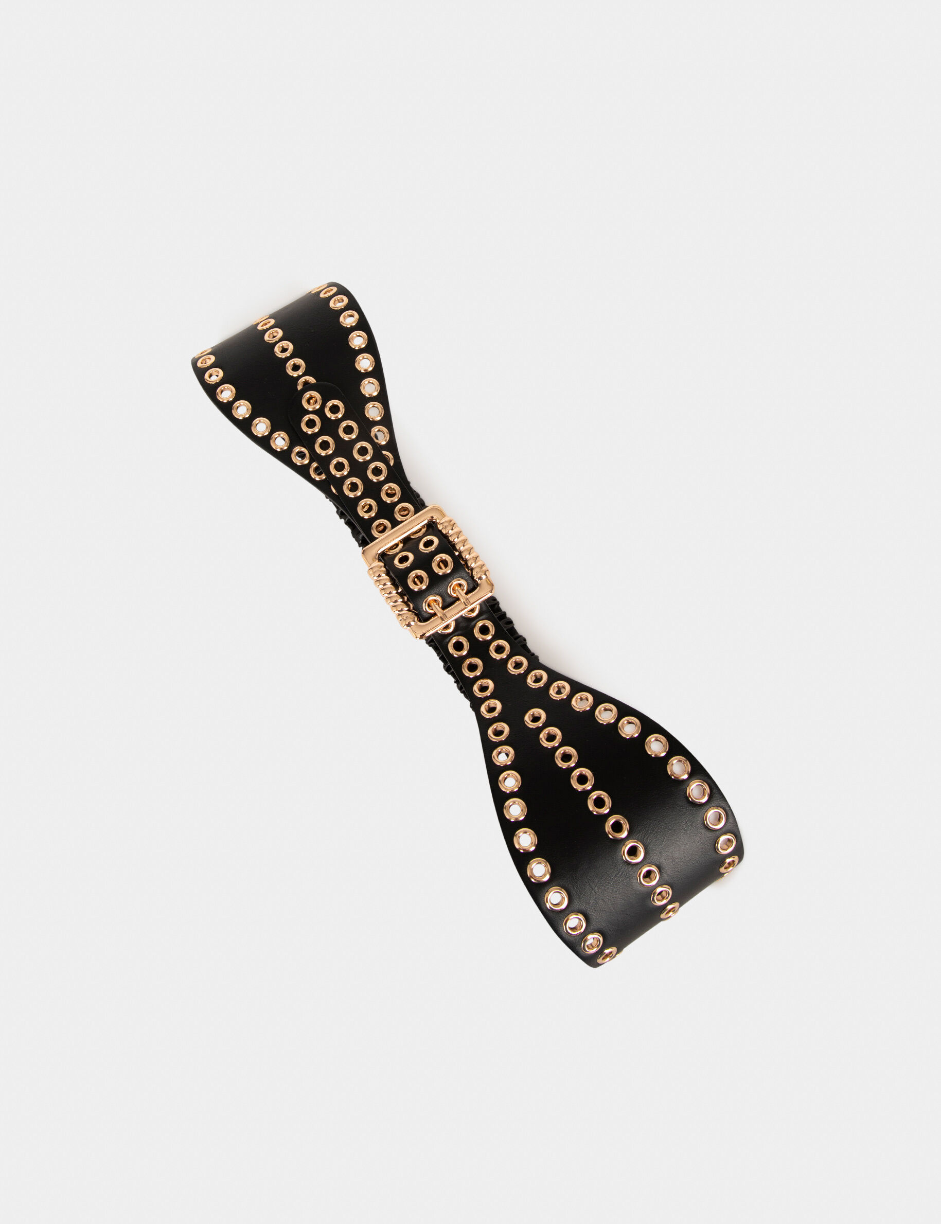 Ceinture avec oeillets noir femme - noir