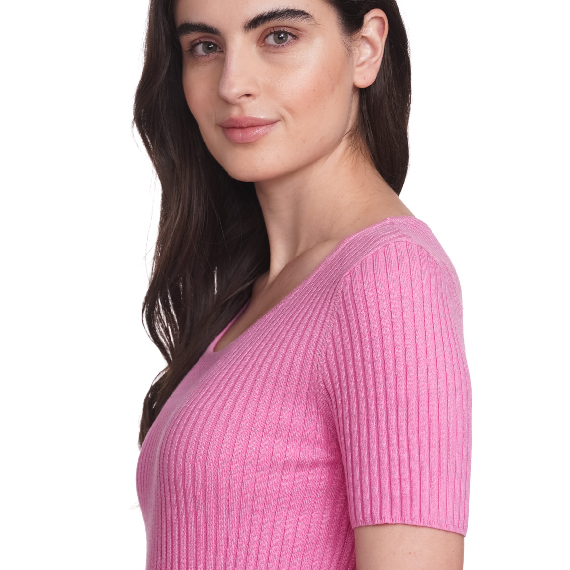 Gina Damen T-Shirt mit Rundhalsausschnitt rosa