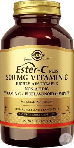 Solgar Ester-C Plus 500mg Vitamine C 250 Gélules Végétales
