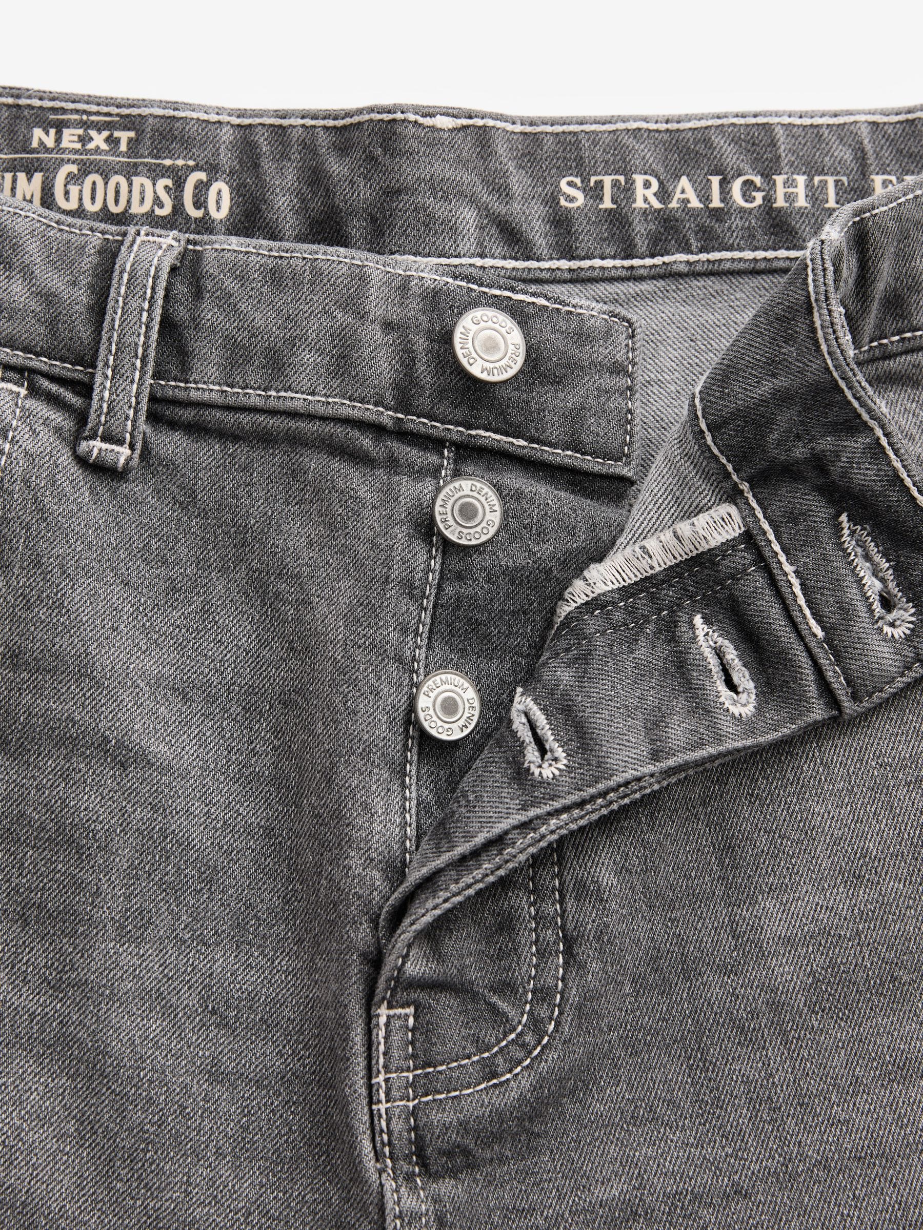 Grijs - Straight fit - Vintage wash denim jeans
