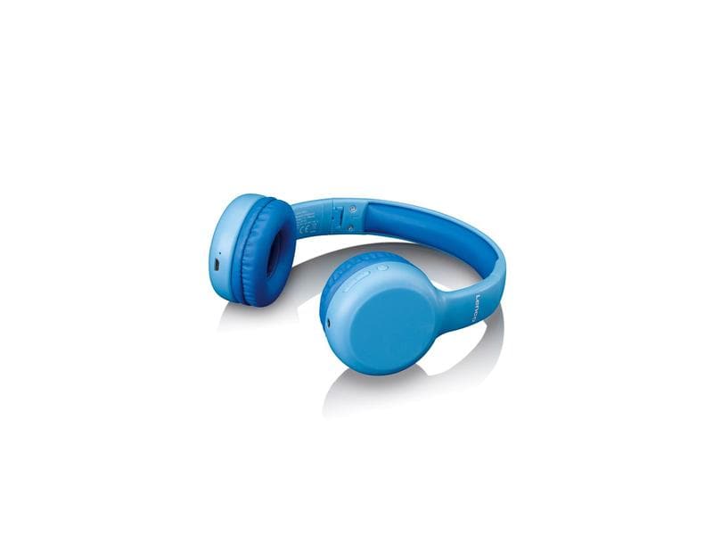 Lenco Wireless On-Ear-Kopfhörer HPB-110 Blau Faltbarer Kinderkopfhörer mit Bluetooth und Dezibel Beschränkung