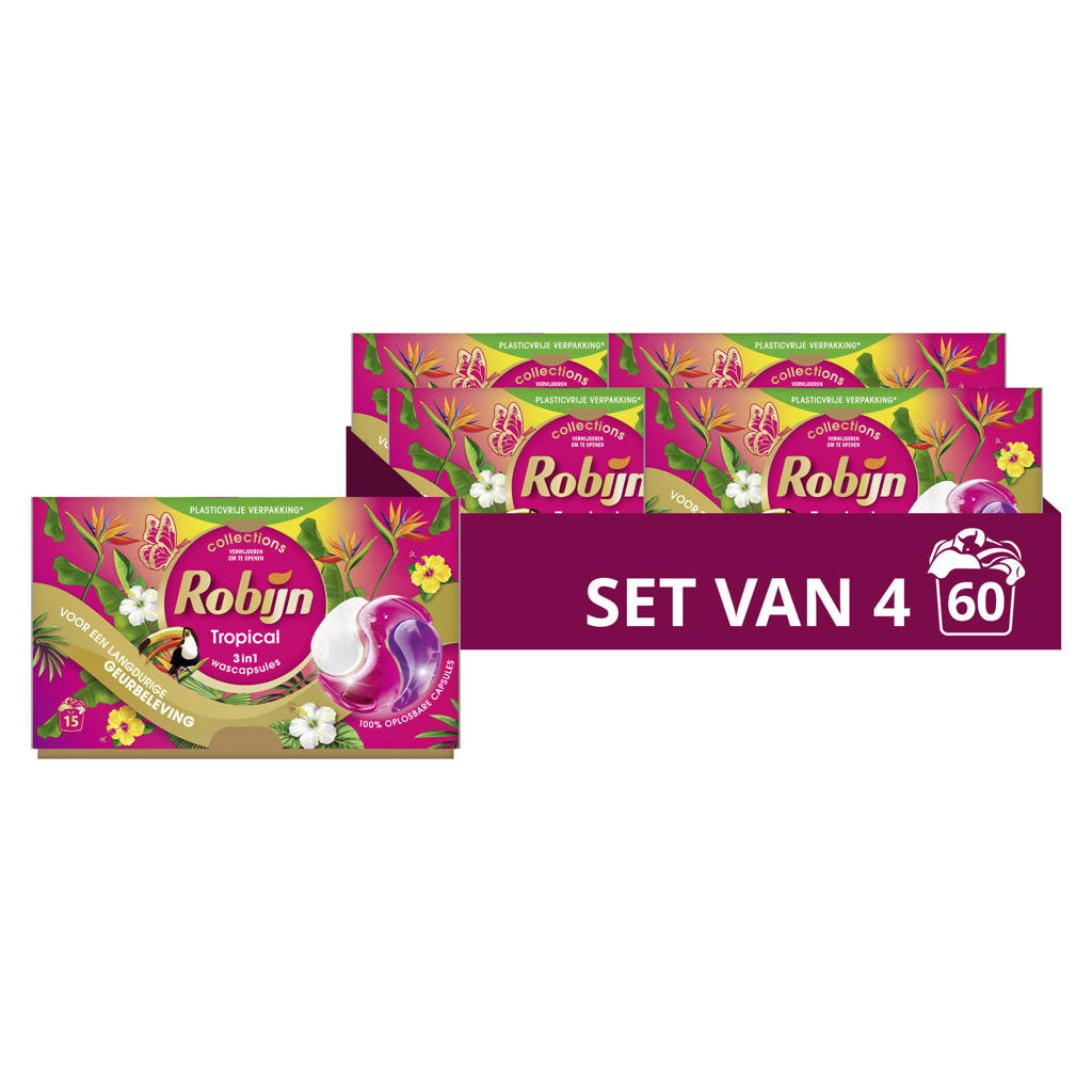 ruikt lekker!3-in-1 wascapsules Color Tropical - 4 x 15 wasbeurten - 60 wasbeurten