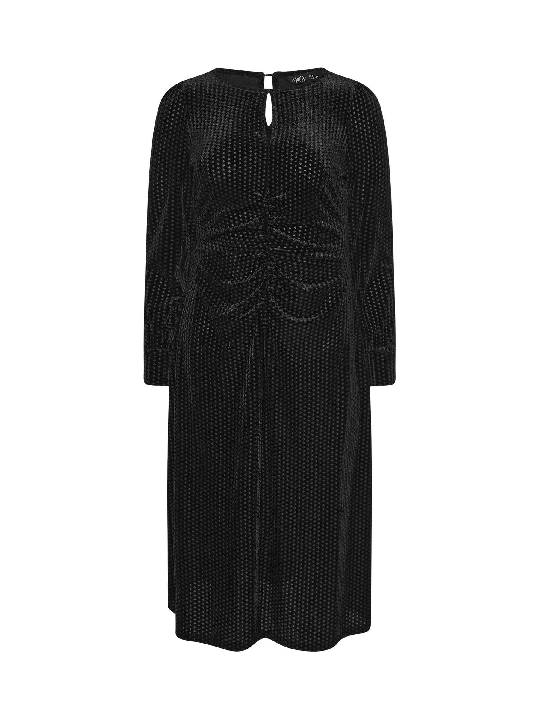 M&Co Petite Keyhole Velvet Dress