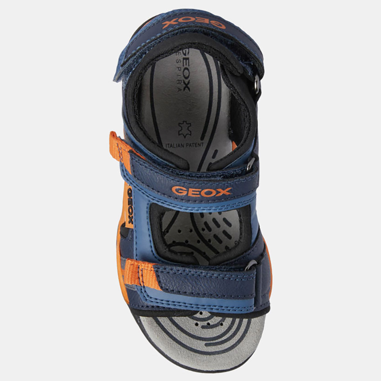 Geox Sandales Borealis à scratchs bleu/orange