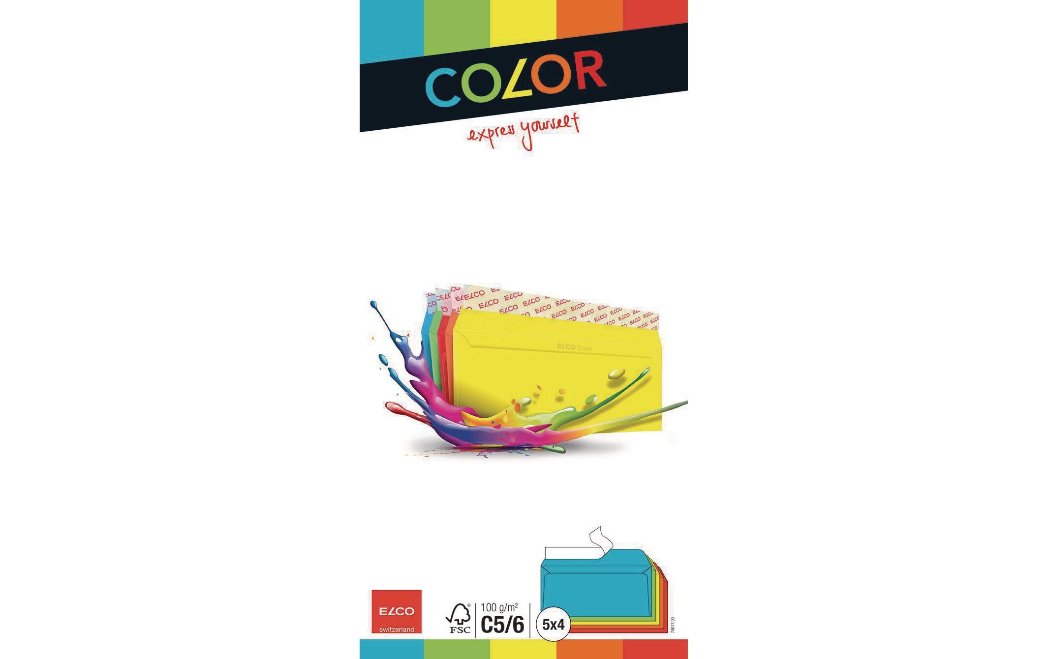 Couvert Color C5/6 Assortiert, 20 StückFarbige Briefumschläge