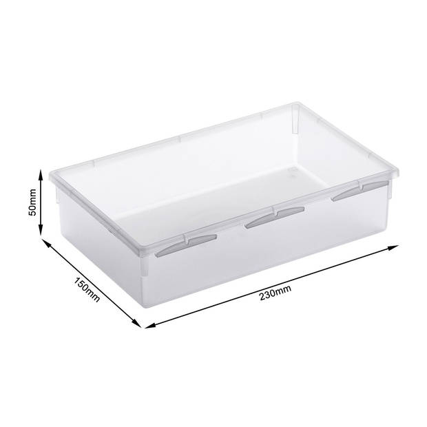 Rotho Basic organizer voor lade inrichting - 23 x 15 cm - transparant