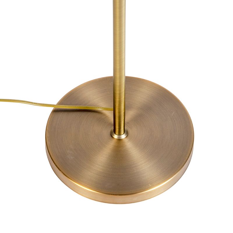 Vloerlamp brons met linnen kap taupe 45 cm verstelbaar - Parte