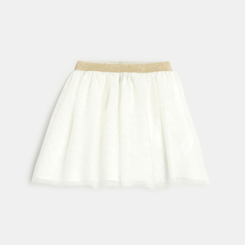 Jupe tutu courte et pailletée beige fille