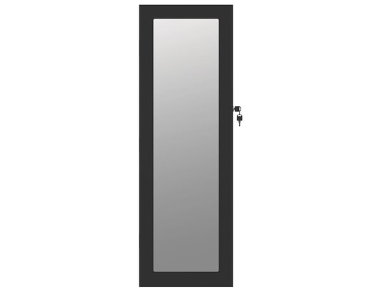 VIDAXL - Armoire à bijoux avec miroir murale noir 30x8,5x90 cm