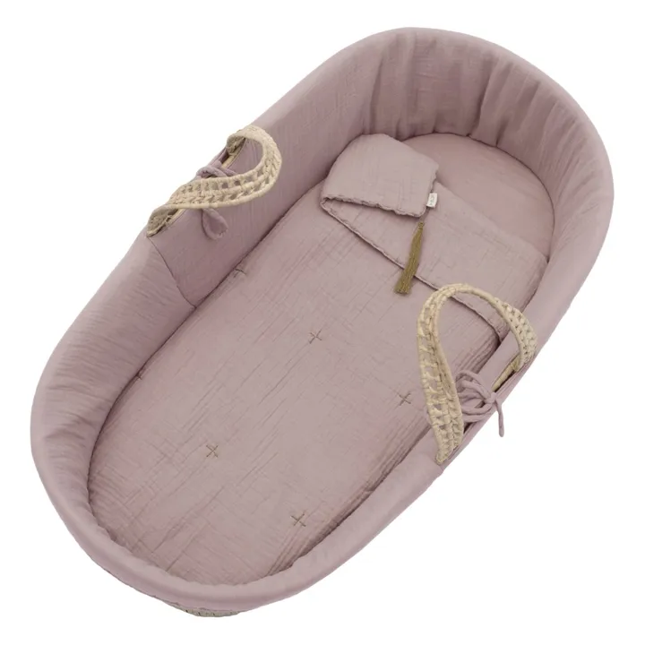 Numero 74 Parure pour couffin en gaze de coton bio | Dusty Pink S007