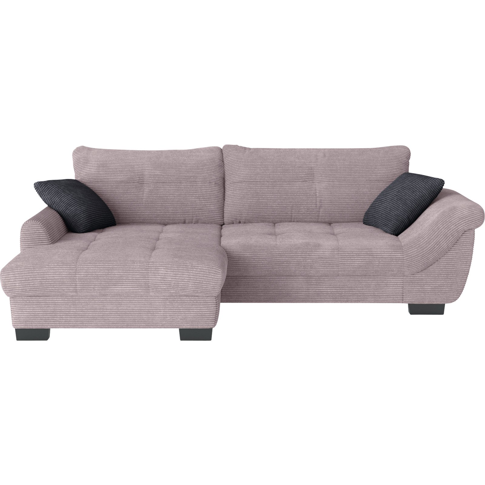 Ecksofa Desiree, Cordstoff flamingo, Recamière links