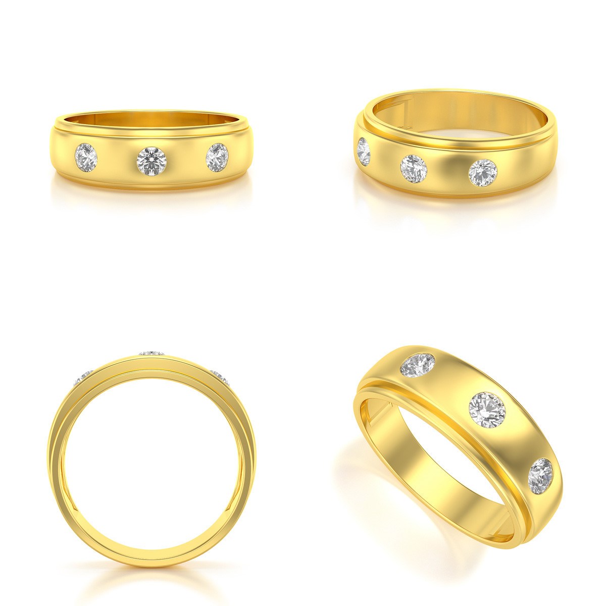 Alliance ADEN Homme Or 585 Jaune Diamants 5.6grs