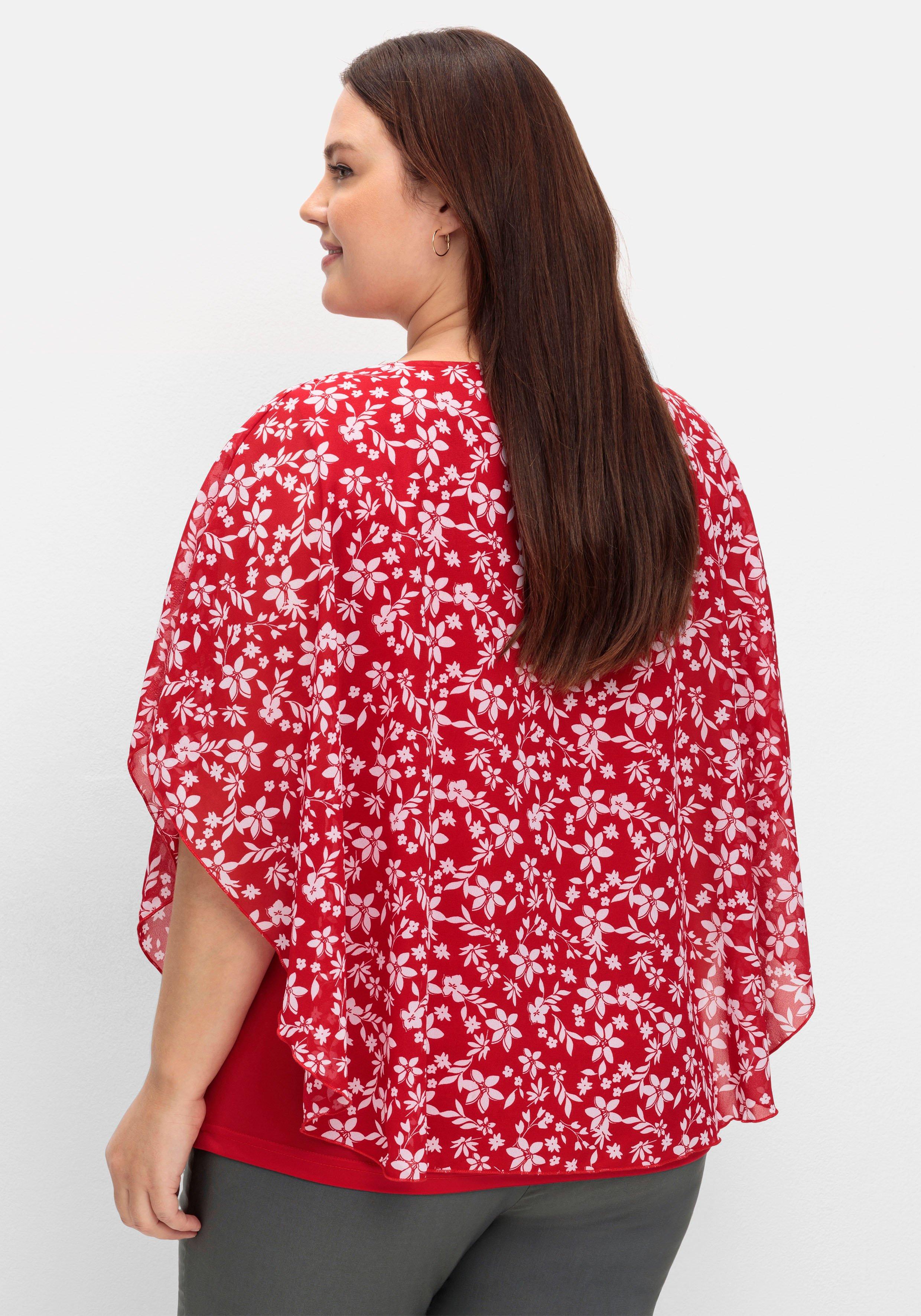 Tunika in Layeroptik, mit Blumenprint