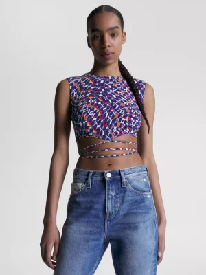 Blusa com estampa de bandeira quadriculada de arquivo