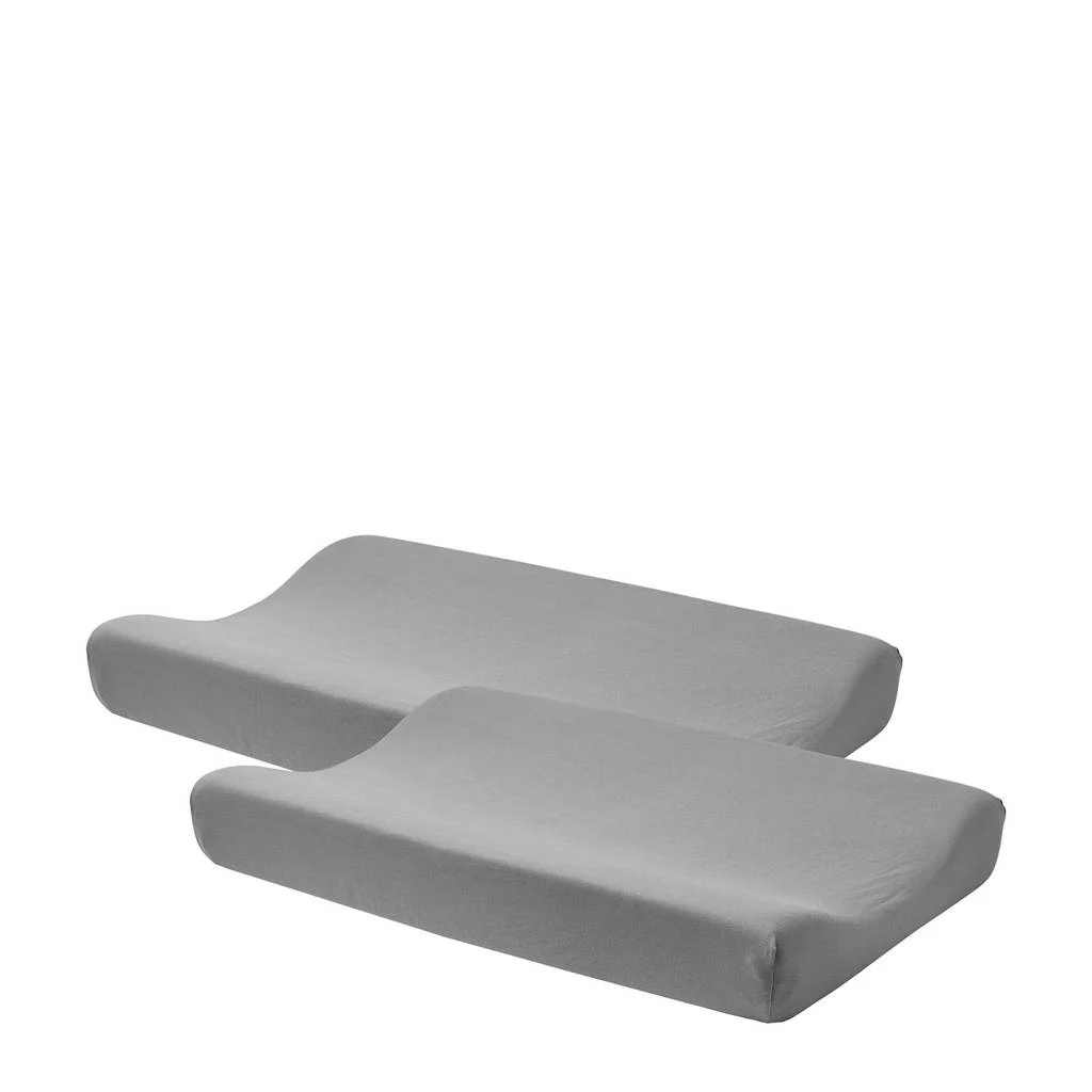 aankleedkussenhoes Basic jersey - set van 2 grijs