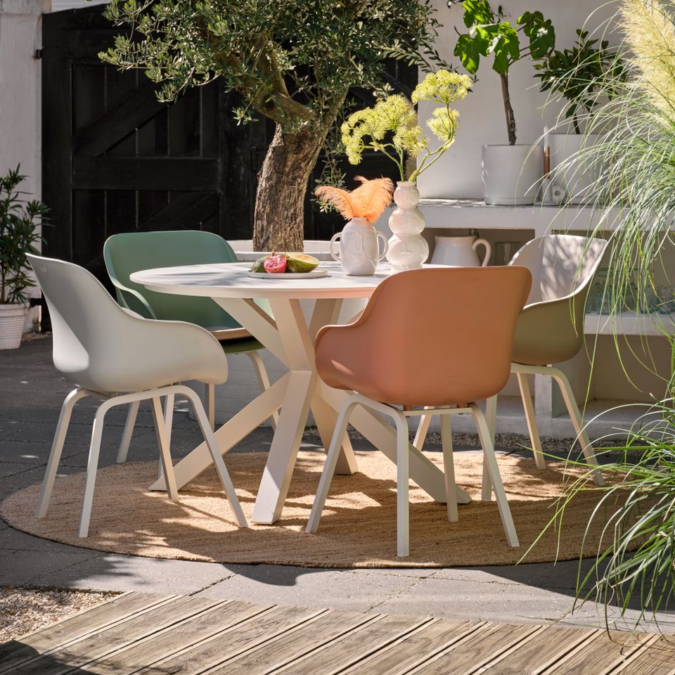 Hartman Le Soleil Tuinstoel Set van 2 - Taupe/Wit