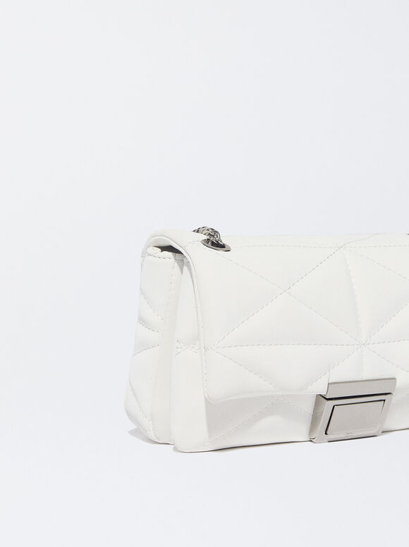 Bolsa matelassada com corrente - Branca
