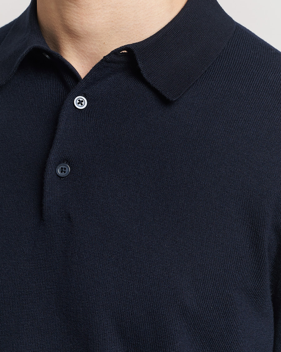 Filippa K Knitted Polo Shirt Navy