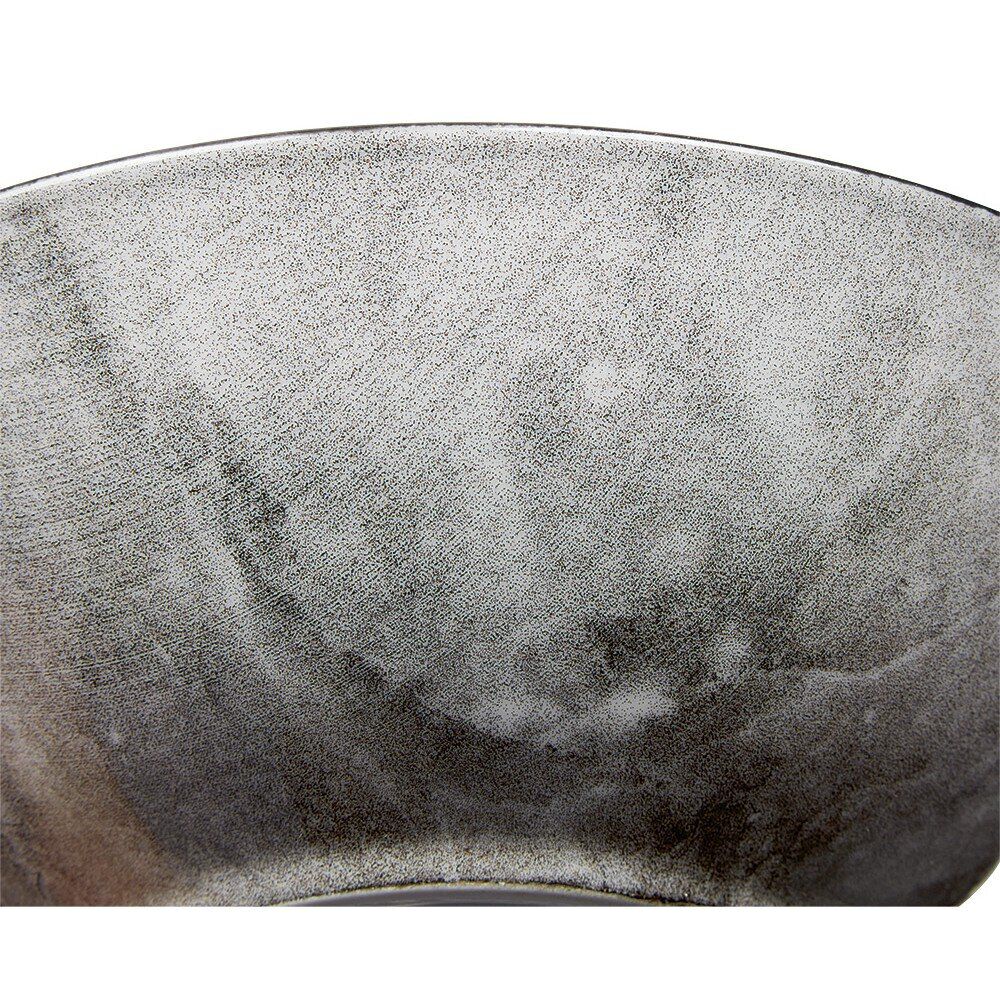 Assiette creuse en porcelaine décor marbre gris