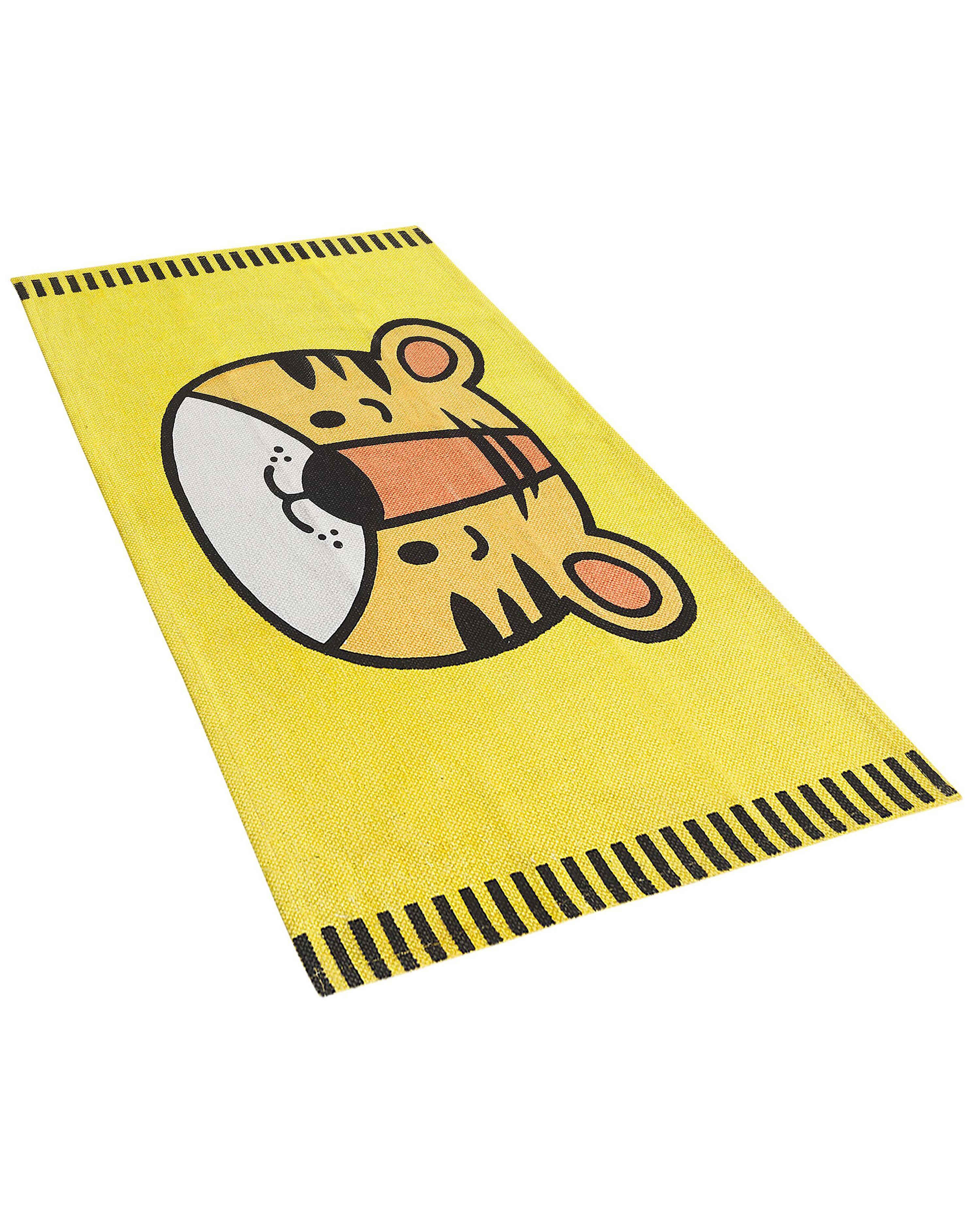 Kindervloerkleed RANCHI Geel 60 x 90 cm Katoen