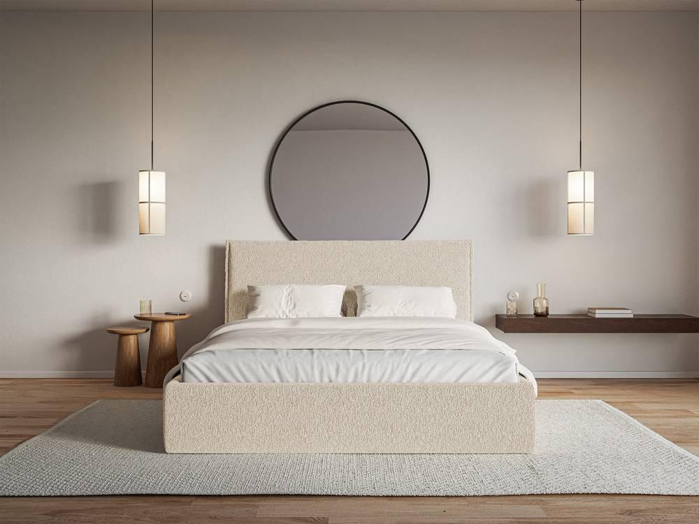 NADUVI Collection Bedframe Esmay chenille 200 x 200 cm