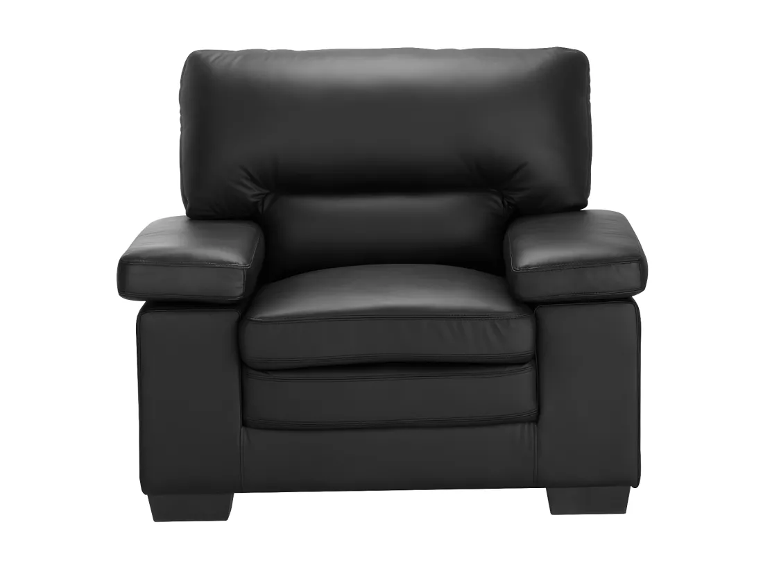 Canapés 3 places 2 places et un fauteuil en cuir de buffle MIMAS - Noir