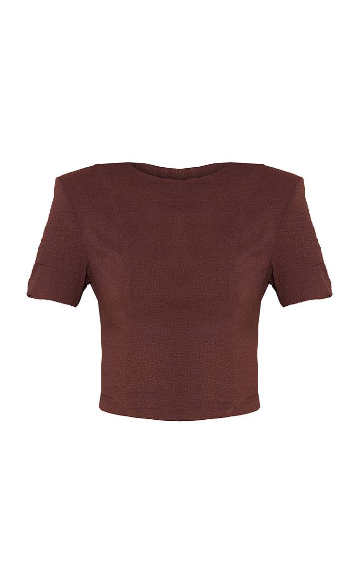 Chocolat Ensemble Coordonné T-shirt Texturé Structuré