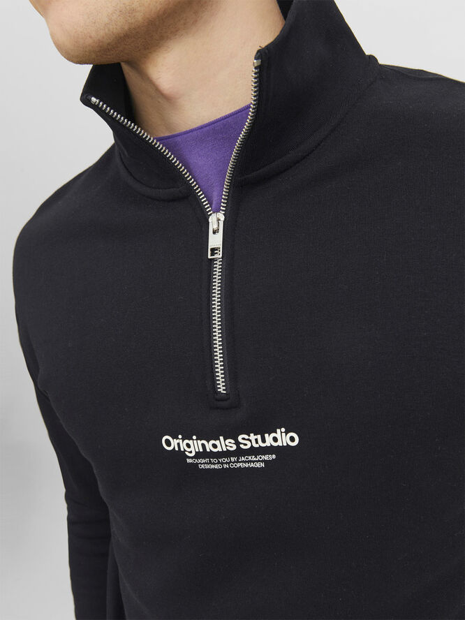 Jack & Jones JORVESTERBRO SWEAT QUARTER ZIP HN S Sort