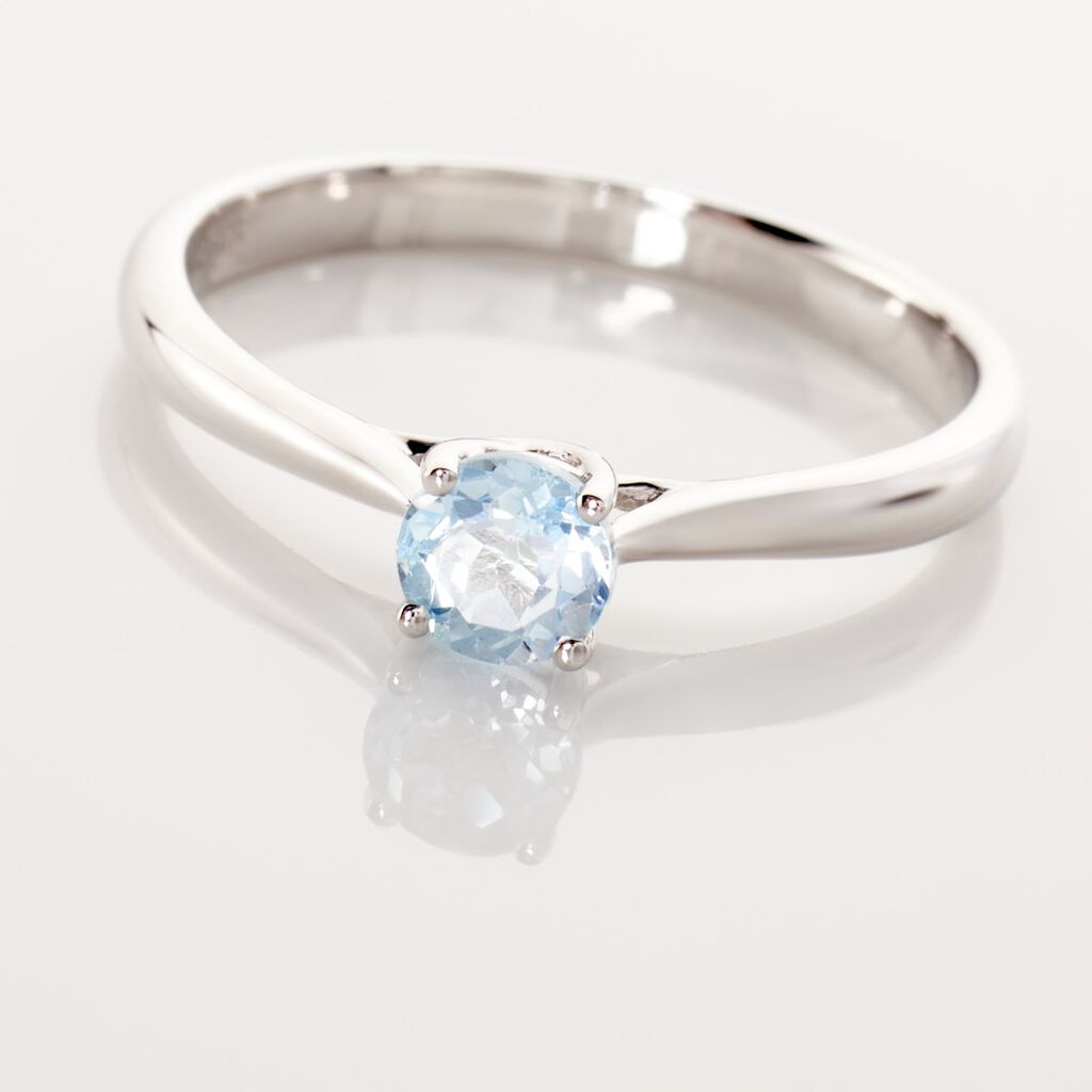 Bague Solitaire Fiona Or Blanc Topaze