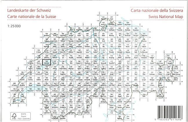 BUNDESAMT - 1164 NEUCHATEL ECHELLE 1 25 000