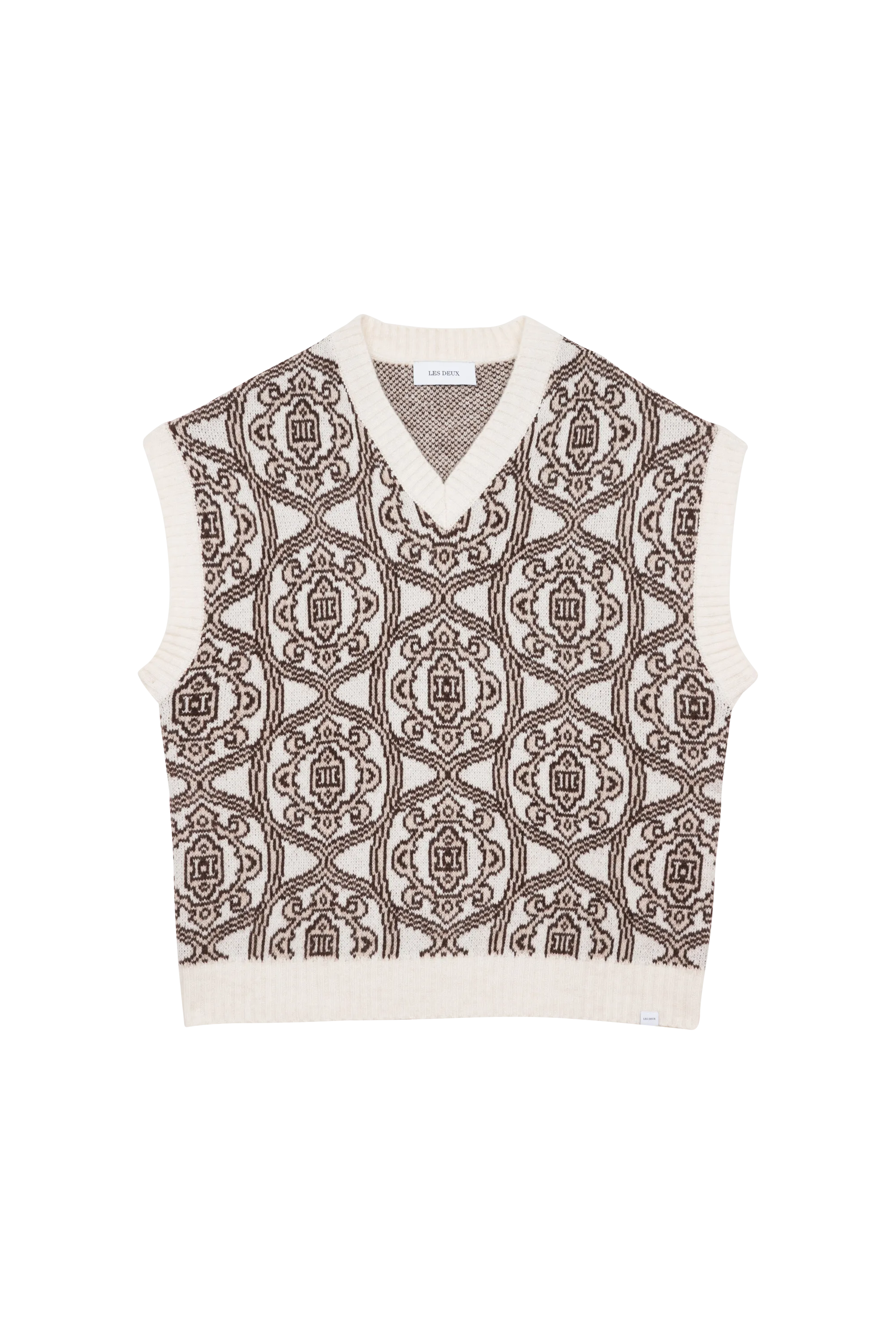 LES DEUX Pull Fillip Jacquard Slipover Beige