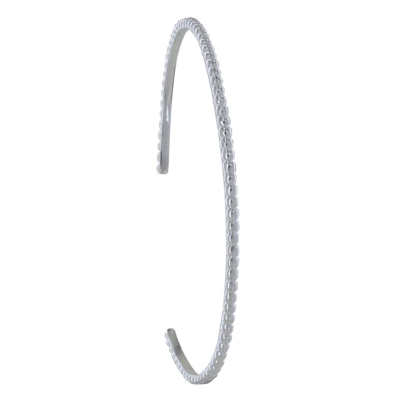 Bracelet Argent Demi Jonc de Billes