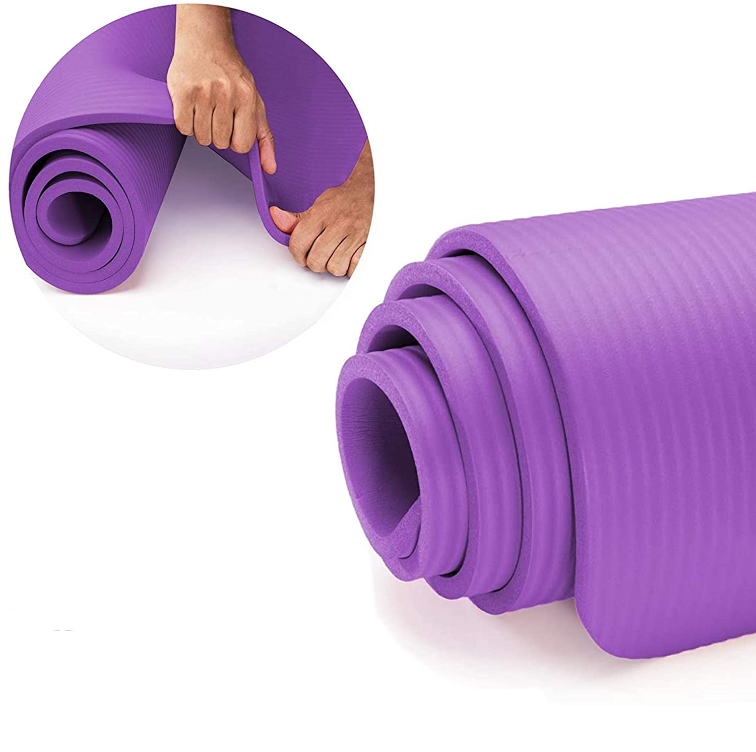(183x61x1cm) Fitness Yogamatte Pilates Gymnastikmatte Workout Übungsmatte - Lila