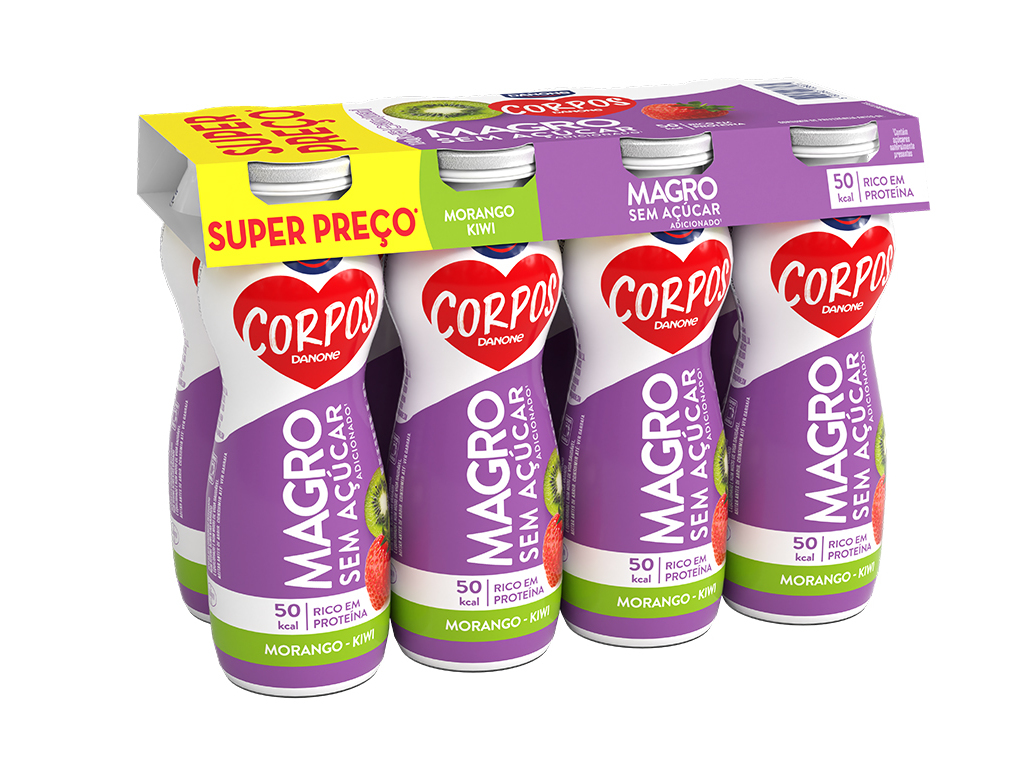 IOGURTE MAGRO CORPOS DANONE MOR/KIWI 8X155G