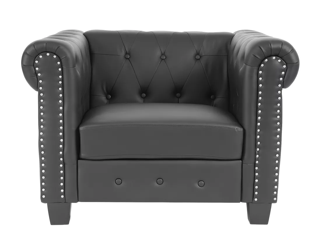 Fauteuil relax Edinburgh Pieds ronds, pieds carrés, noir