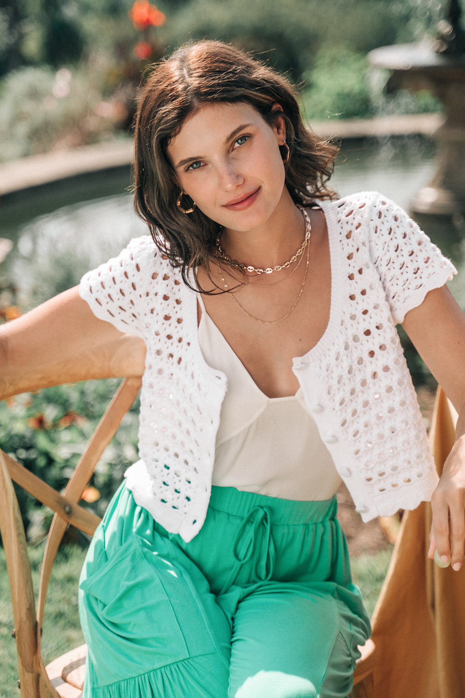 Cardigan festonné en crochet