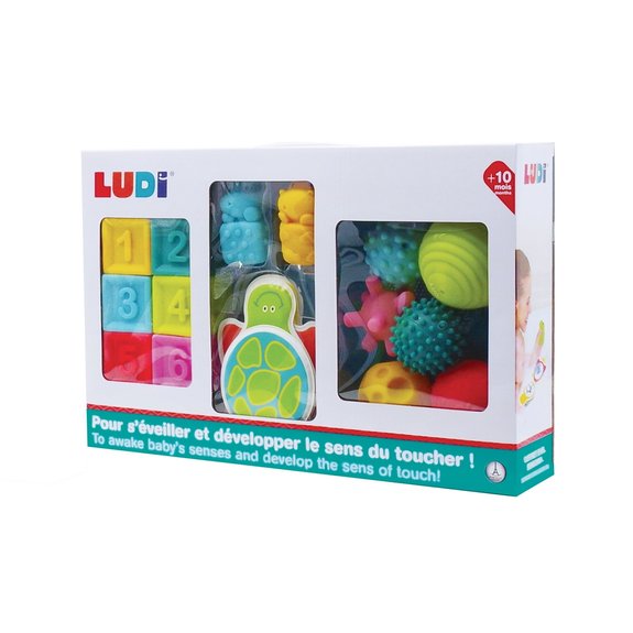 Coffret d'éveil - livres + cubes + balles
