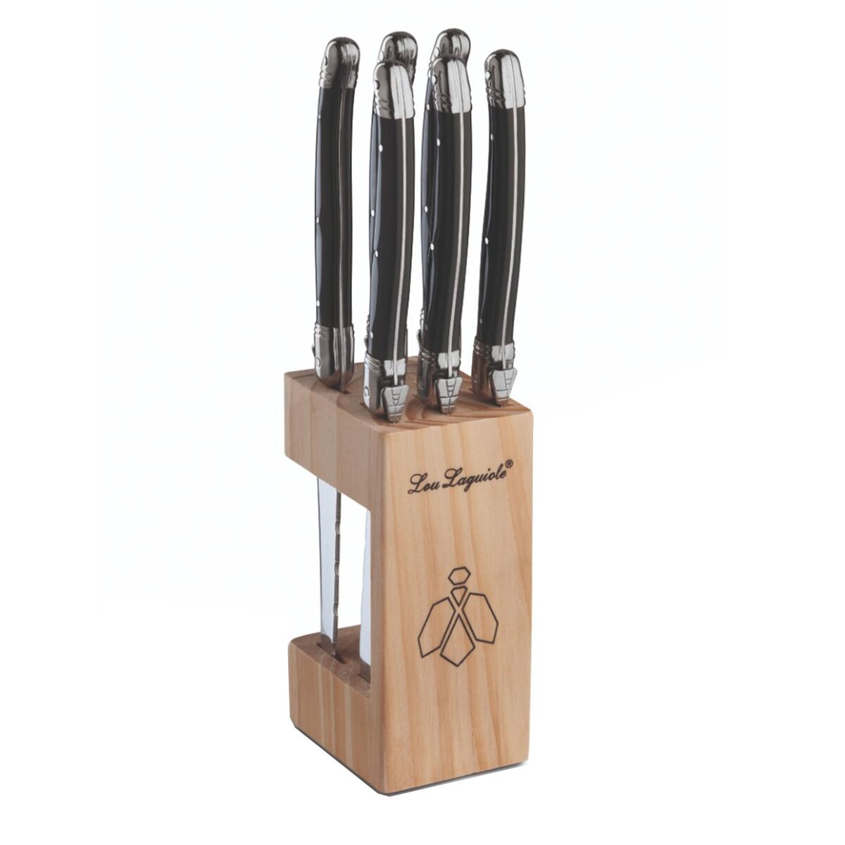Grillkniver i trekloss, antracit