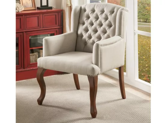 Fauteuil bergère en tissu PARUNA - Beige