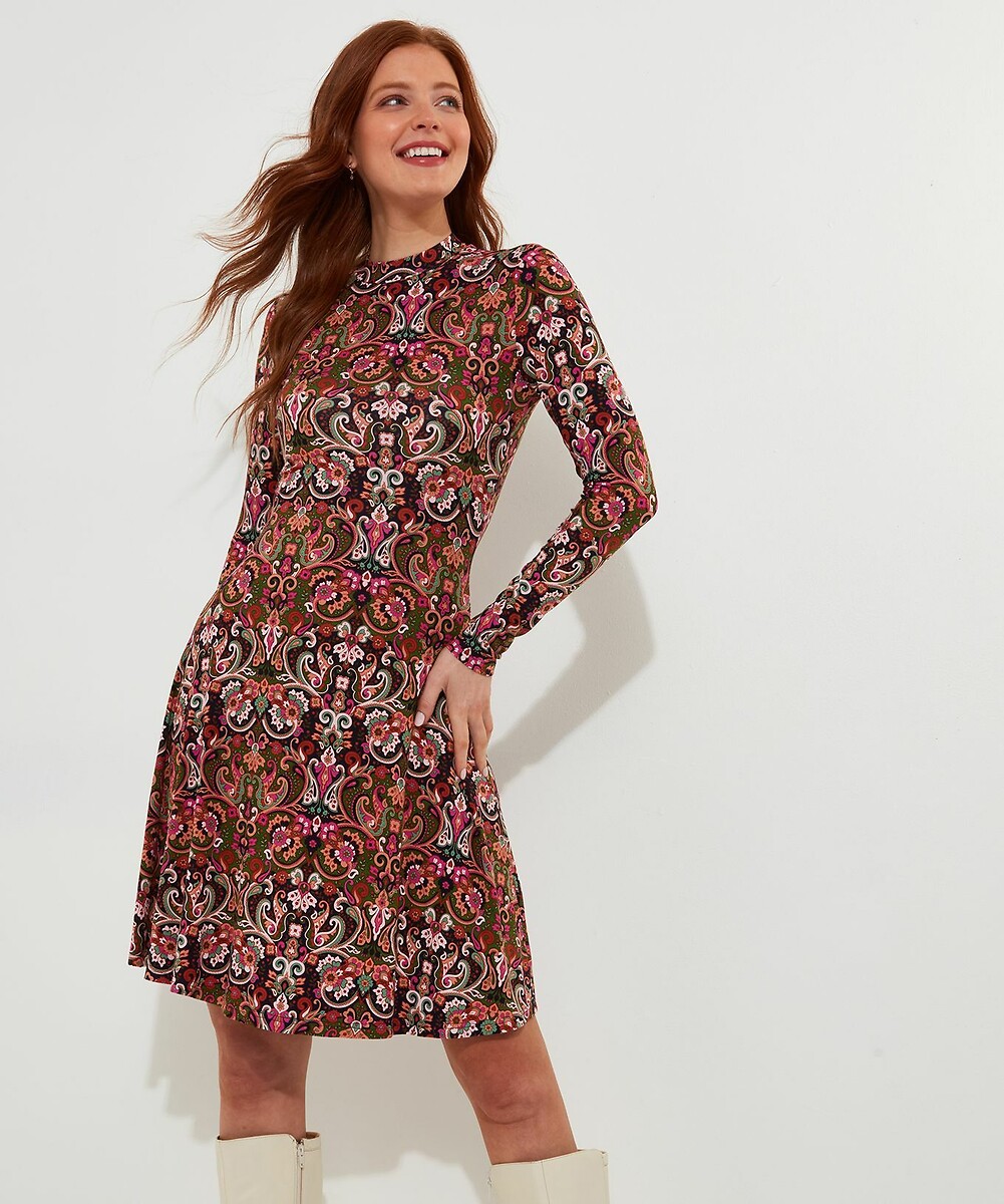JOE BROWNS<br>Vestido de malha estampada, gola alta