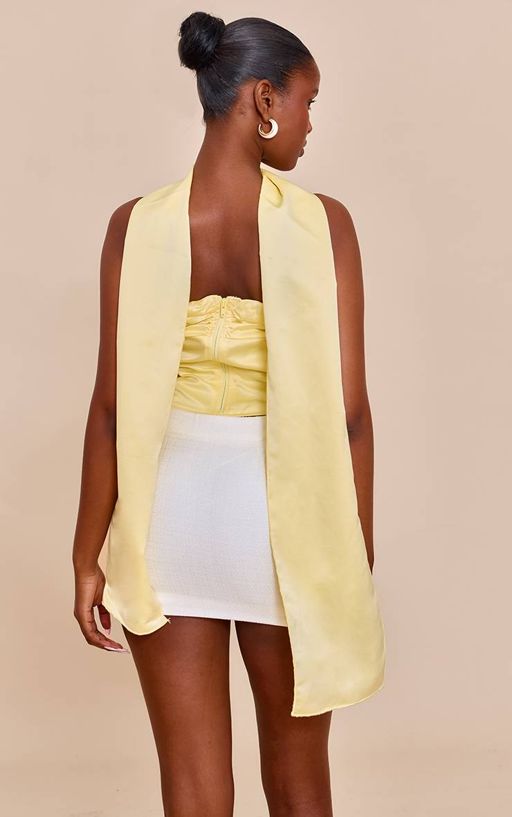 Butter Yellow Corset À Détail Foulard Froncé