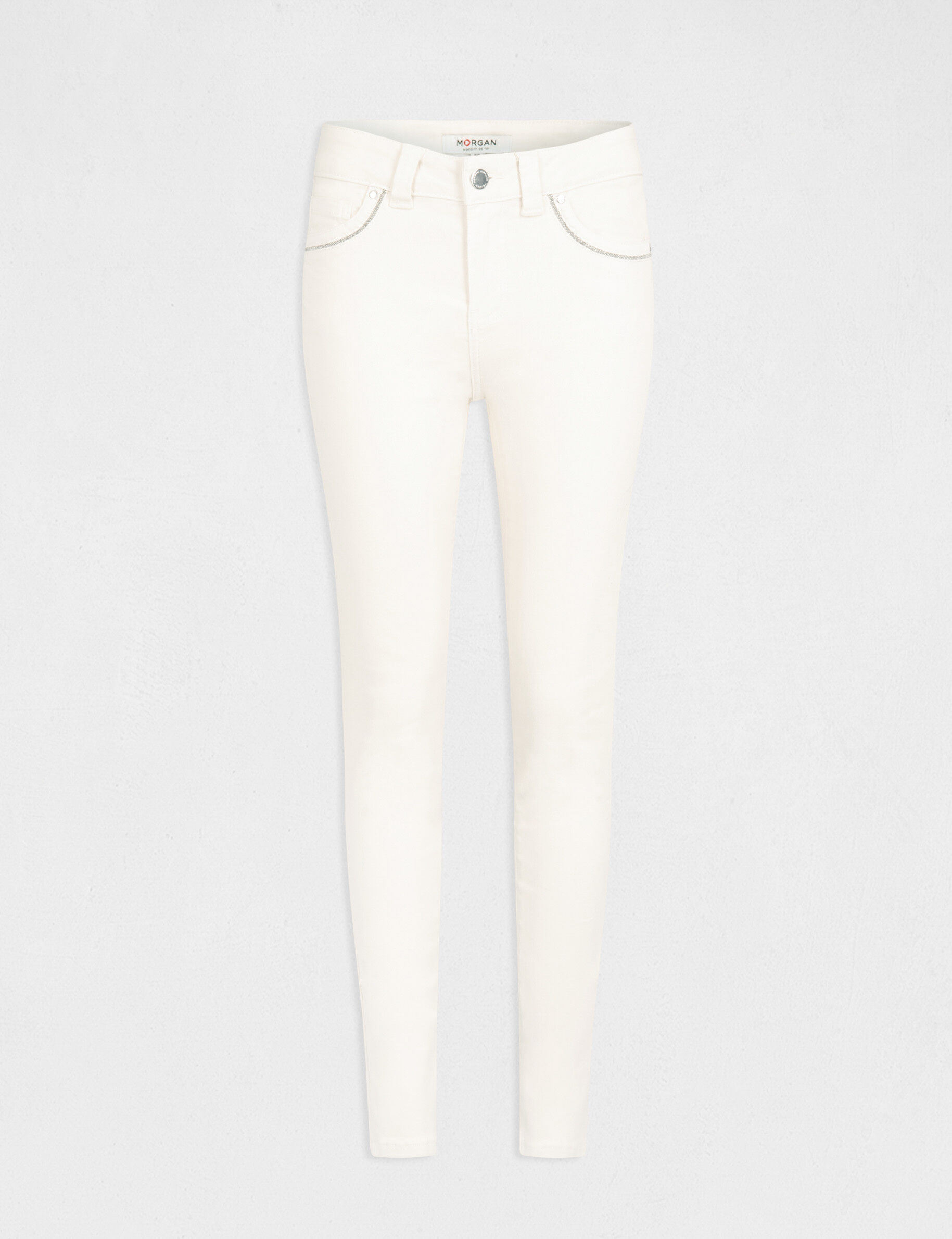 Jeans slim effet stretch beige femme - beige