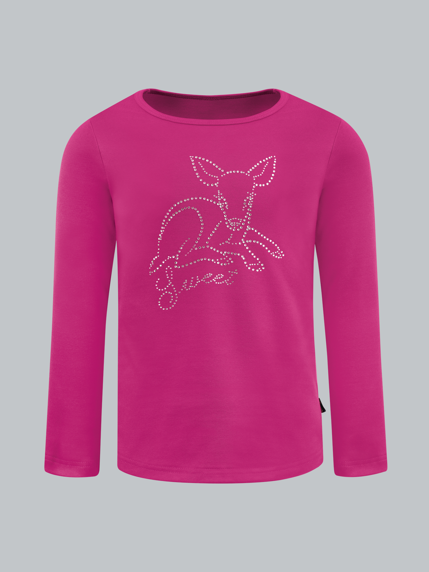 Langarmshirt mit süßem Reh-Glitzer-Print Hibiskus