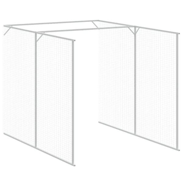 vidaXL Hundehus med tak lysegrå 165x455x181 cm galvanisert stål