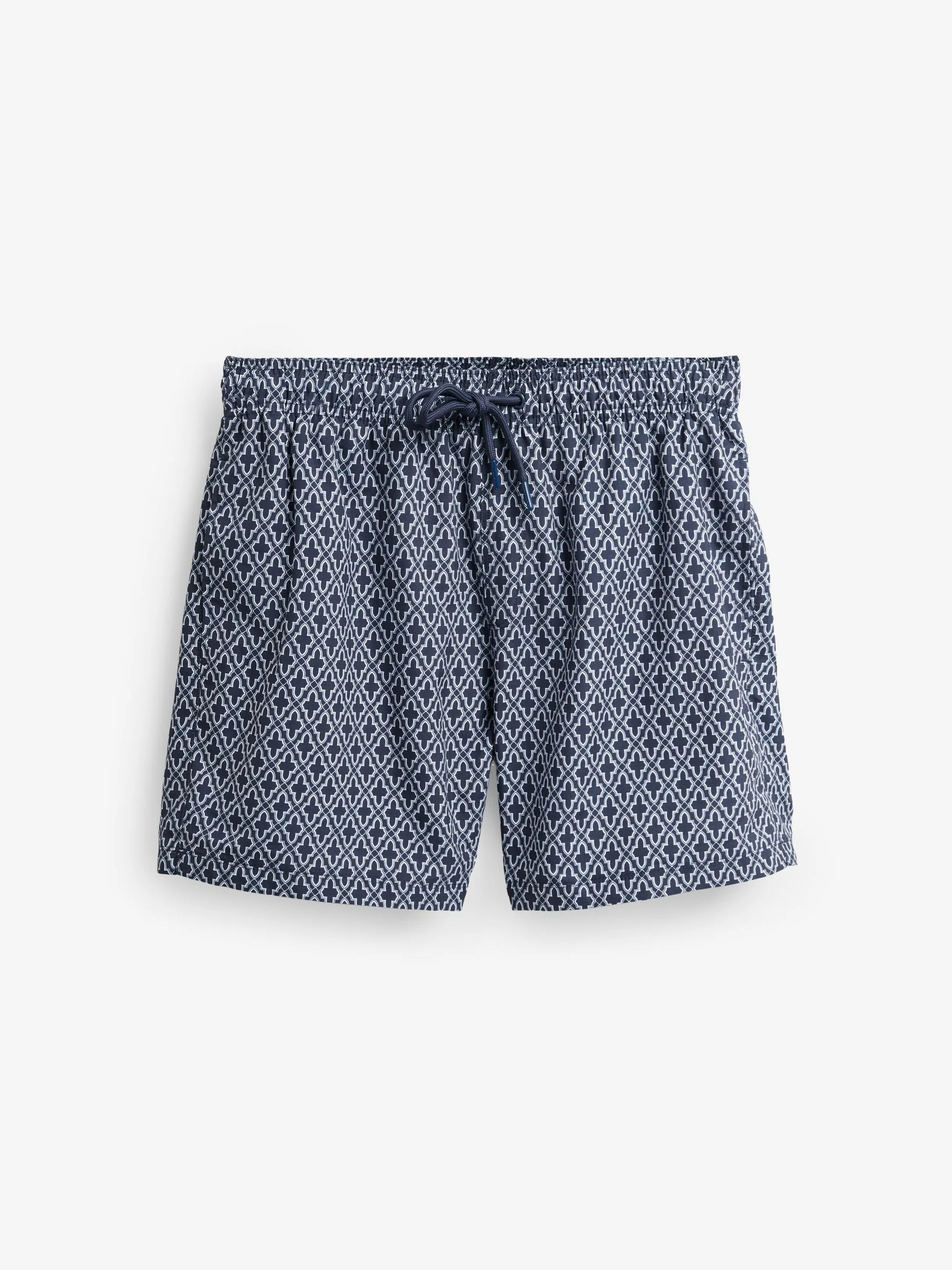 Navy Geometric Tile - Zwemshort met print