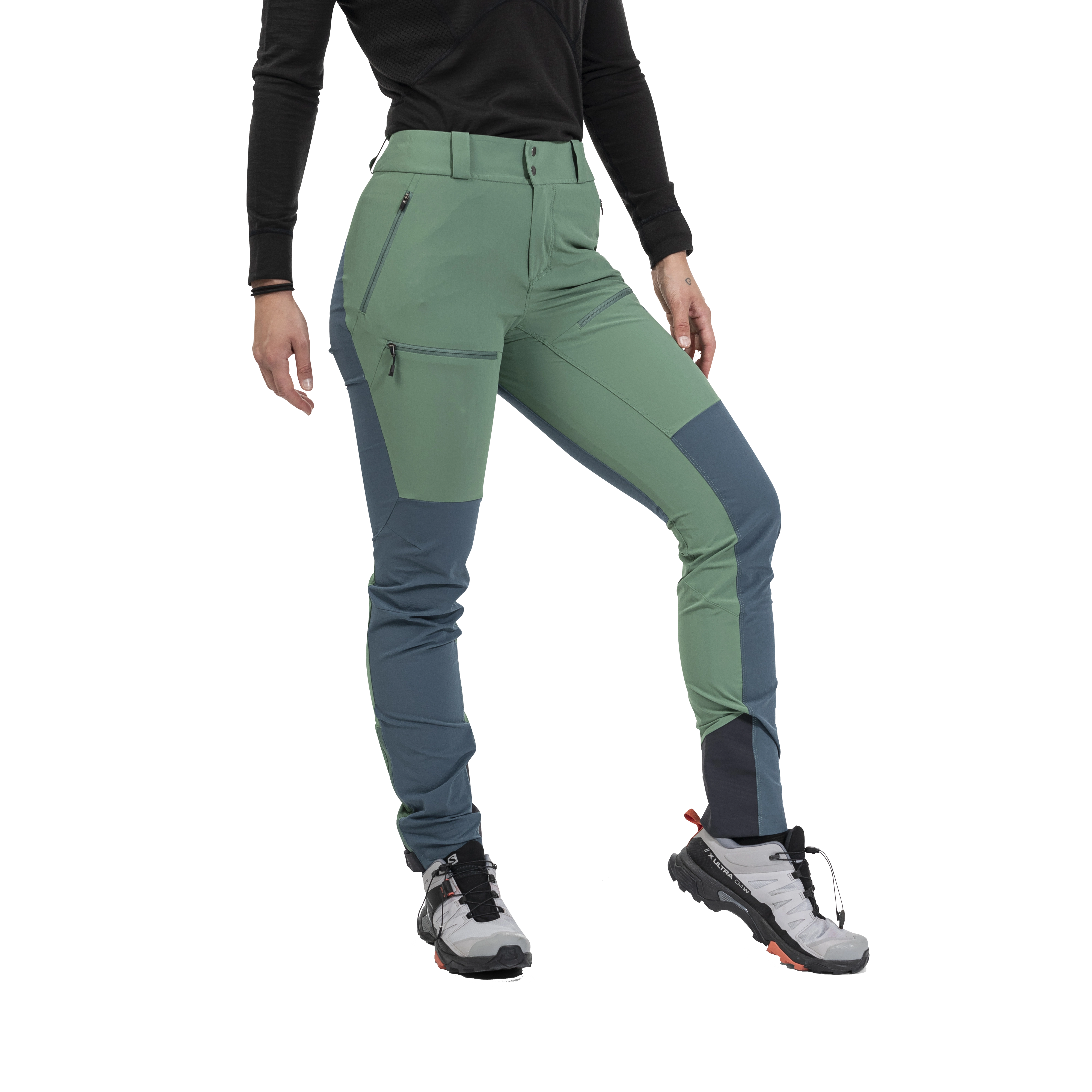 Rabot Softshell Pants Women Dark Jade Green / Orion Blue